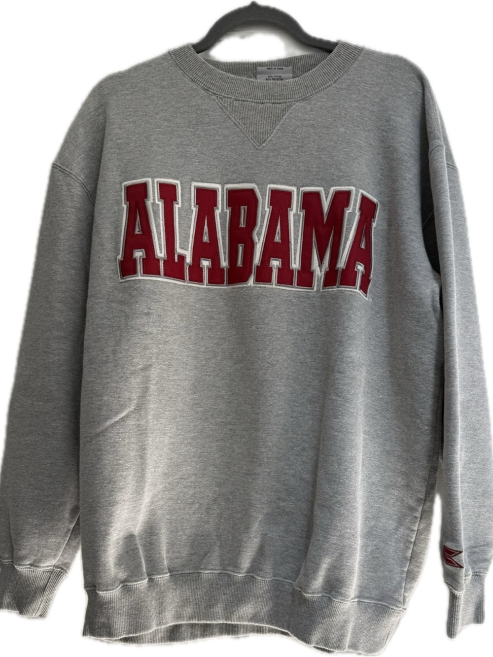 Colosseum Grey Sweatshirt with Crimson Alabama Applique - Size L